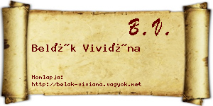 Belák Viviána névjegykártya